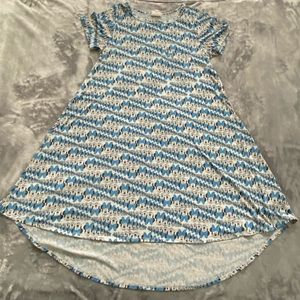 LuLaRoe Disney Print Gray Minnie Mouse Carly Swing Dress Size Small Grey